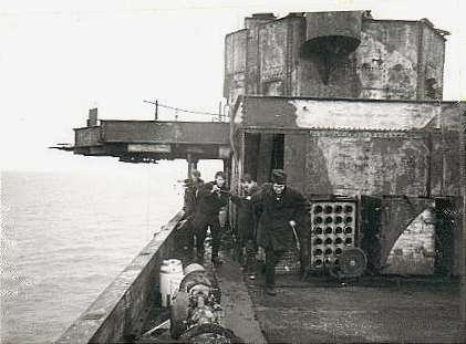 Crew haul supplies aboard