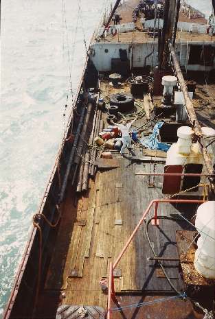 Port side deck from studio wing