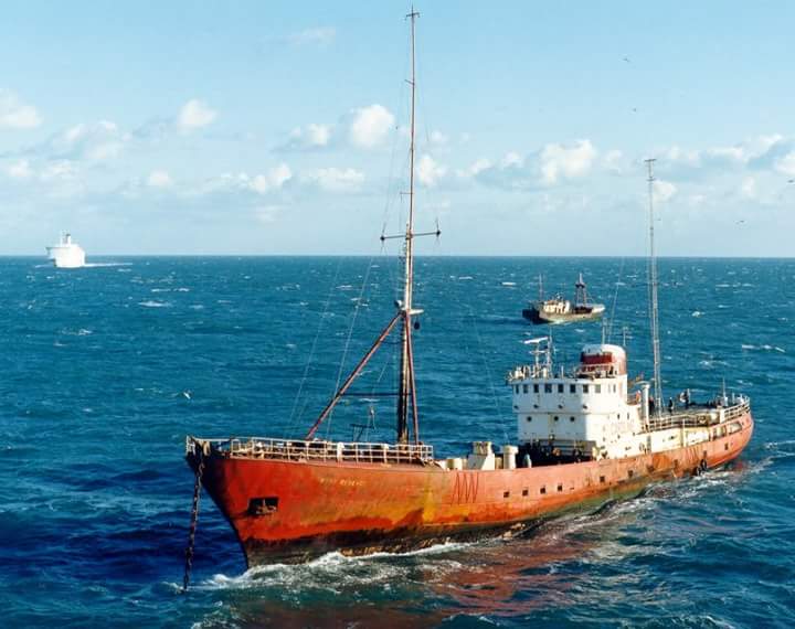 Olau Britania approaches the Ross Revenge