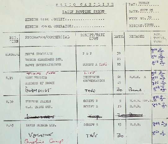 Programme Spot Log 1