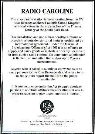 Radio Authority Notice 1986