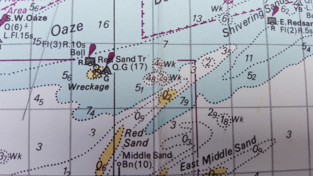 Marine Chart of Red Sands