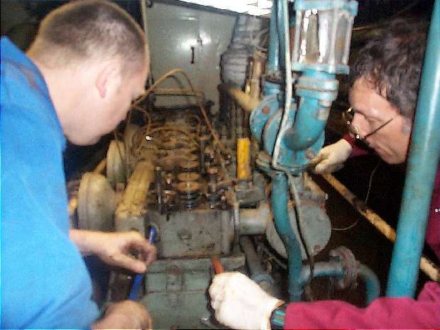 Working on auxillary engine