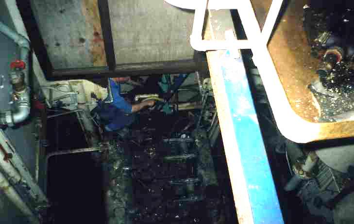 Paul working on main engine