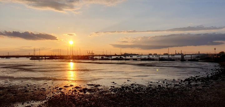 Sunset over All Tide Landing Queenborough