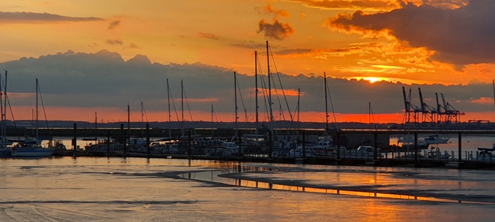 Sunset over All Tide Landing Queenborough
