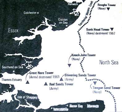 Thames Estuary Fort Location Map