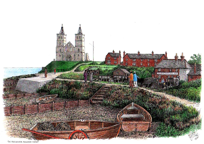 St Mary's Church Towers, Reculver, Kent