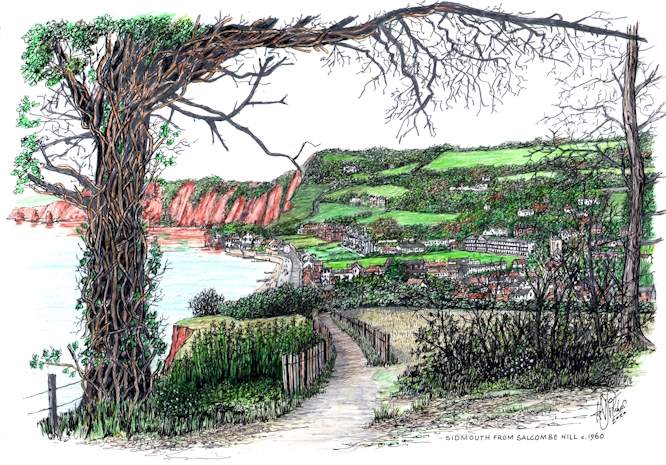 Sidmouth from Salcombe Gill, Devon
