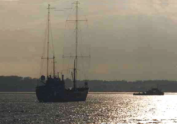 MV Communicator on the River Stour, Essex