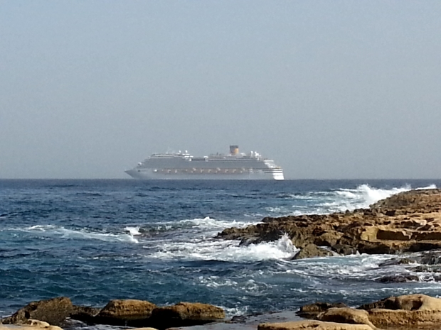 Cruise Ship from Lx Xatt Ta' Qui-Si-Sana