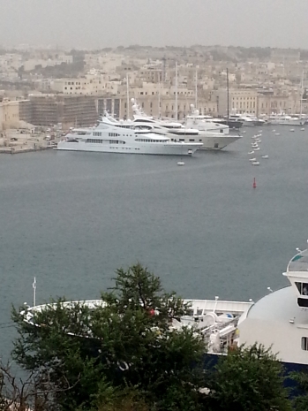 Yachts in Birgu, Grand Harbour, Valletta
