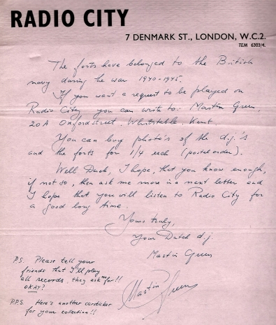 Martin letter to listener