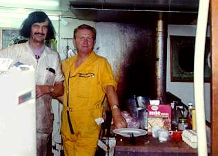Mens engine room! Galley at night