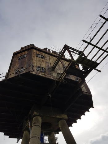 Passing undder catwalk