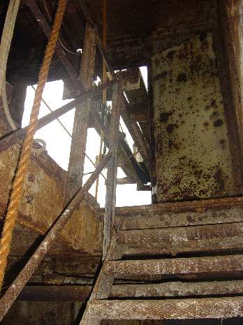 From bottom level stairs alt view