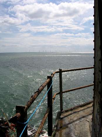 On walkway looking towards Windfarm