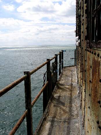On walkway looking South