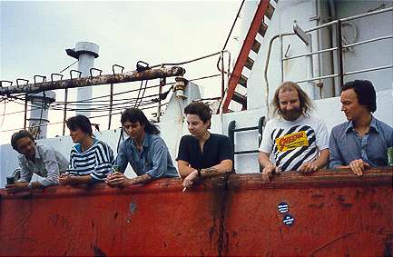 DJ's & crew on starboard side of Ross Revenge