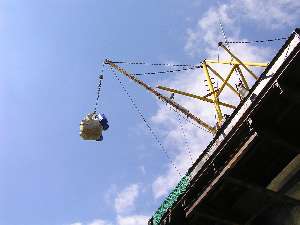 Supplies hoisted aboard