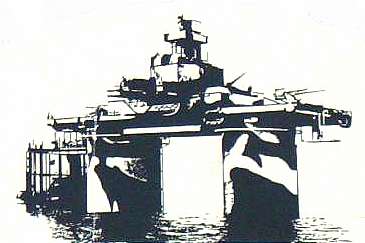 Naval fort in line & tone