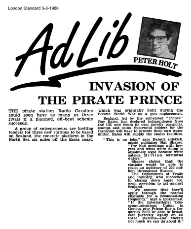 London Standard 5th August 1986