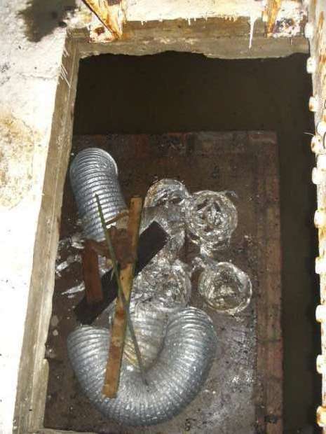 Lift Shaft showing ventilation tubes