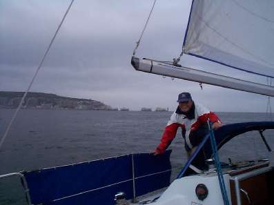 Dizzy approaches Needles on Isle of Wight