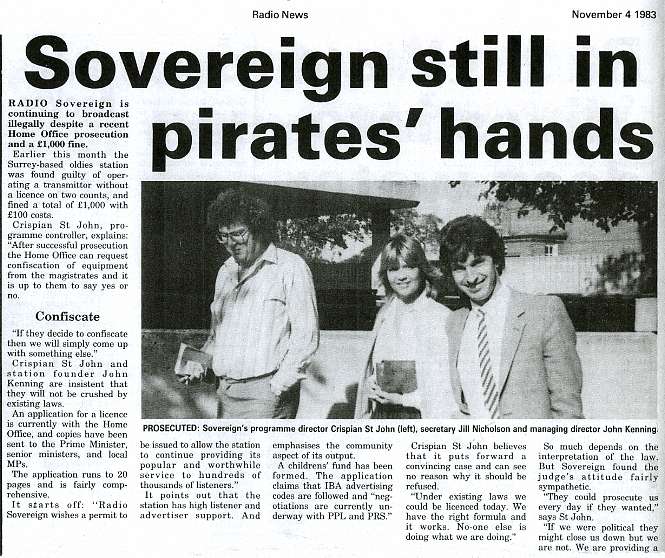 Radio Sovereign still on air Radio News report