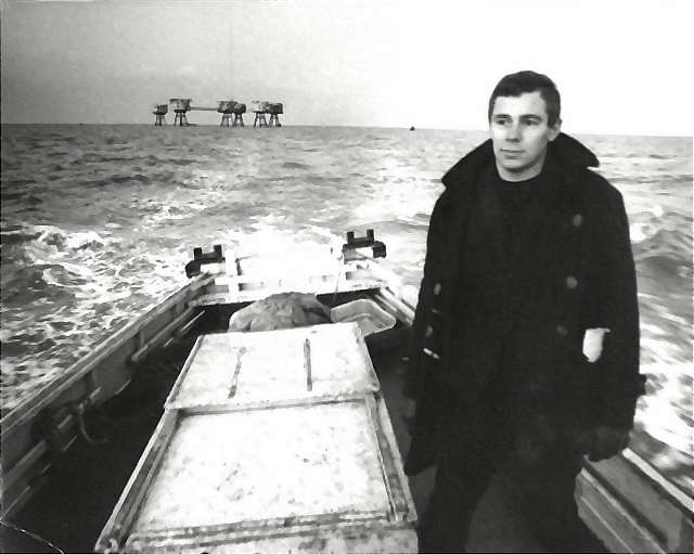 Ian MacRae on tender back to shore