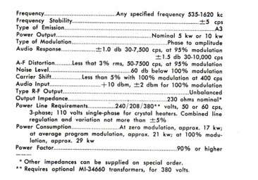 RCA Transmitter Specification 5 RCA Transmitter Specification 5