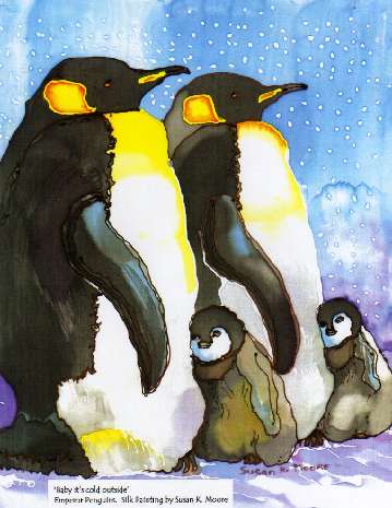 Baby it's cold outside silk painting