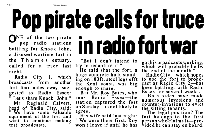Newspaper report on Fort Piracy