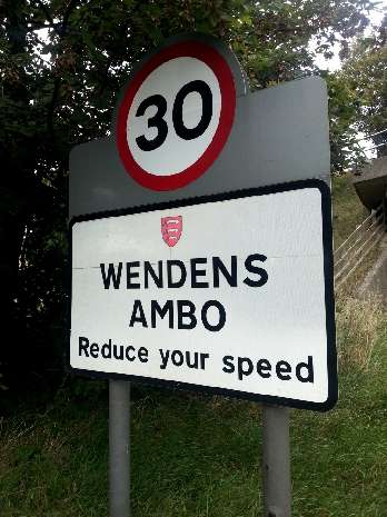 Wendens Ambo Village Road Sign