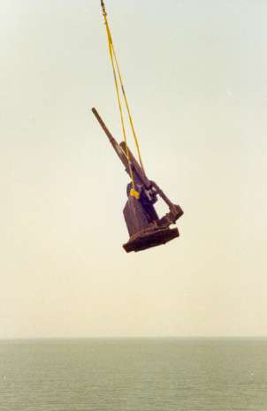 Up up and away 3.7" gun lifted from fort